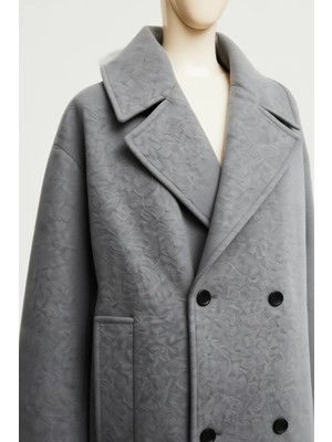Abluka Online Erkek Oversize Kruvaze Kaban Koyu Gri %40 Pamuk %40 Polyester %20 Akrilik Rahat Siluet