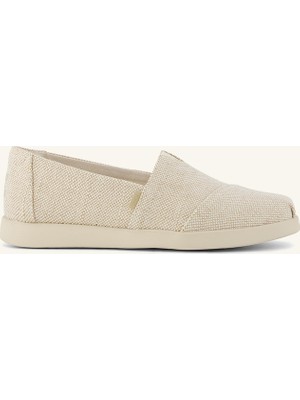 Kadın Espadril 10023035 Toms Alpargata Plus Champagne Glimmer Slub Canvas