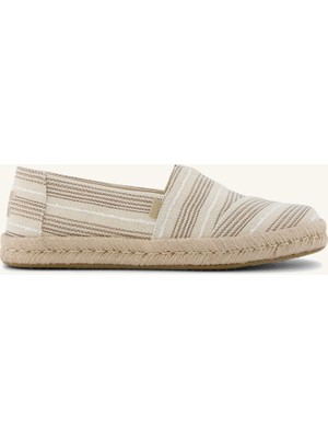 Kadın Espadril 10023038 Toms Alpargata Rope 2.0 Natural Metallic Stripe