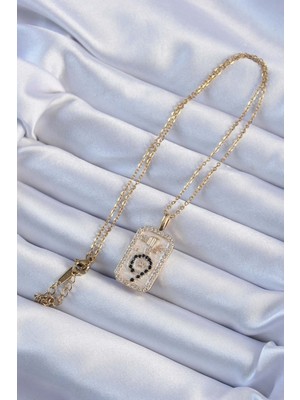 Youday Accessories 316L Çelik Zincir Altın Renk Zirkon Taşlı Minimal Papatya Figürlü Tarot Kolye
