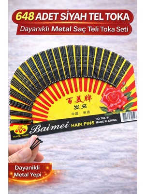 Bezos 648 Adet Siyah Tel Toka Saç Tokası – Dayanıklı Metal Profesyonel Saç Teli Toka Seti