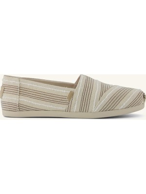 Kadın Espadril 10023037 Toms Alpargata Classıc Natural Metallic Stripe