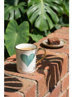 Acar Heart Porselen Kupa Yeşil - 250 ml