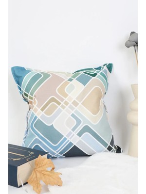 Ness Home Desenli Beyaz Süet Yastık /kırlent Kılıfı Fermuarlı 48X48 cm