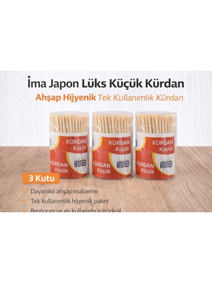 Bezos İma Japon Lüks Küçük Ahşap Kürdan 3 Kutu Hijyenik Tek Kullanımlık Ürün