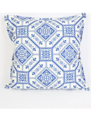 Ness Home Desenli Beyaz Süet Yastık /kırlent Kılıfı Fermuarlı 48X48 cm