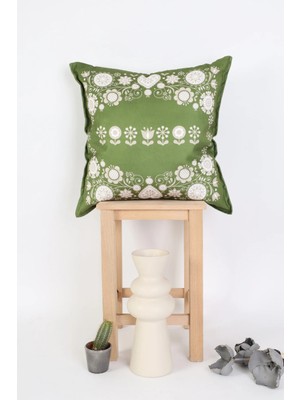 Ness Home Desenli Beyaz Süet Yastık /kırlent Kılıfı Fermuarlı 48X48 cm