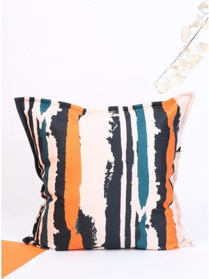 Ness Home Desenli Beyaz Süet Yastık /kırlent Kılıfı Fermuarlı 48X48 cm