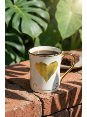 Acar Heart Porselen Kupa Sarı - 250 ml