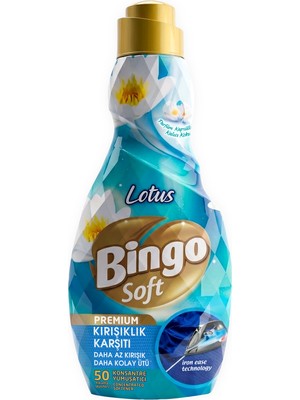 Bingo Soft Lotus 1200 ml Konsantre Çamaşır Yumuşatıcısı Kırışıklık Karşıtı