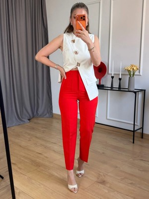 Size Özgü Nar Çiçeği Önü Flotalı Pantolon