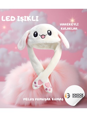 Knock Knock Tavşan Kulaklı LED Şapka – Eğlenceli Işıklı Kış Modası!
