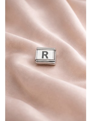 Erdo Ticaret “r” Harf Charm – Çelik Bileklik Modülü, Kişiye Özel Harf Aksesuarı