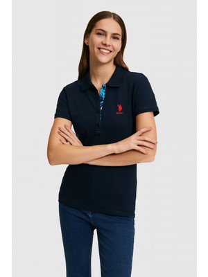 U.S. Polo Assn. Kadın Lacivert Polo Yaka Basic Tişört 50321798-VR033