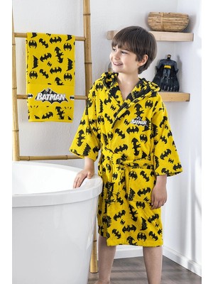 Özdilek Batman Dark Lisanslı Havlu Bornoz Set Sarı 7-8 Yaş