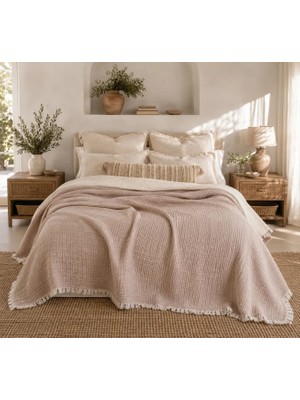 HB&Victory Müslin 6 Katlı %100 Pamuk Yorgan Vizon Renk Tek Kişilik 170X260 Cm.
