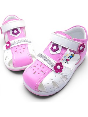Beebron Ortopedik Kız Bebek ve Çocuk Sandaleti KBTKL2407 Pembe Beyaz 25