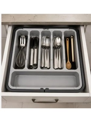 Deyhome Handy Çekmece Içi Kaşıklık Organizer Çift Taraflı Uzayabilen Kaşıklık Düzenleyici (34CM+55CM x 38CM)