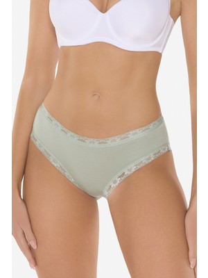 Malabadi Kadın Yeşil 2’li Paket Ultra Yumuşak Micro Modal Dantelli Slip Külot 700