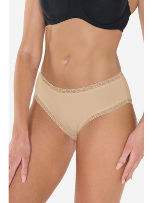 Malabadi Kadın Ten Rengi 2’li Paket Ultra Yumuşak Micro Modal Dantelli Slip Külot 700