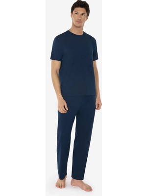 Malabadi Erkek Lacivert Bisiklet Yaka Micro Modal Extra Yumuşak Yazlık Pijama Takımı 6030