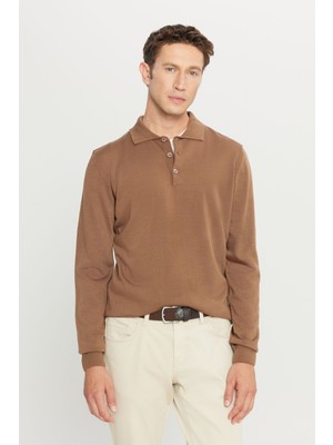 Altınyıldız Classics Erkek Vizon Tüylenme Yapmayan Anti Pilling Kumaş Standart Fit Polo Yaka Triko