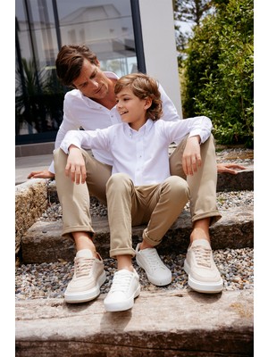 Altınyıldız Classics Erkek Bej Slim Fit Dar Kesim Pamuklu Esnek Rahat Chino Pantolon