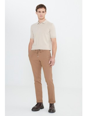 Altınyıldız Classics Normal Bel Dar Paça Slim Fit Vizon Erkek Pantolon 4C0124100013