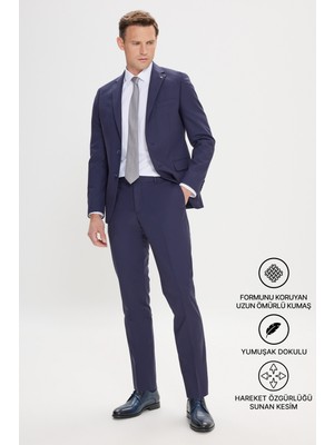 Altınyıldız Classics Erkek Lacivert Slim Fit Dar Kesim Mono Yaka Takım Elbise