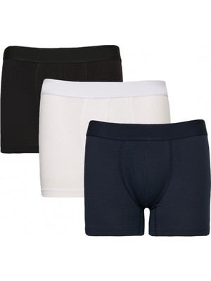 Altınyıldız Classics Erkek Premium Pamuklu Beyaz-lacivert 3lü Esnek Boxer Paketi (Damat Bohçası) Çeyiz Seti