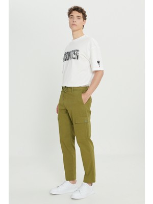 Altınyıldız Classics Erkek Haki Comfort Fit Rahat Kesim Pamuklu Esnek Yan Cepli Kargo Pantolon