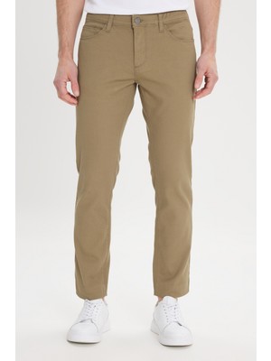 Altınyıldız Classics Erkek Yeşil Slim Fit Dar Kesim 5 Cep Armürlü Esnek Pantolon
