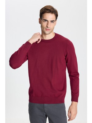 Altınyıldız Classics Bordo Standart Fit Normal Kesim Bisiklet Yaka Triko Kazak