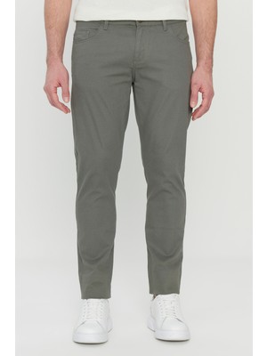 Altınyıldız Classics Erkek Haki Pamuklu Slim Fit Dar Kesim 5 Cep Esnek Casual Pantolon