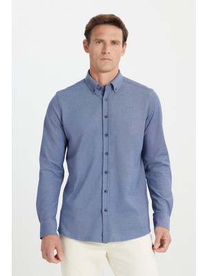 Altınyıldız Classics Slim Fit Düğmeli Yaka Lacivert Erkek Gömlek ACE202510304_GÖMLEK PAR DY