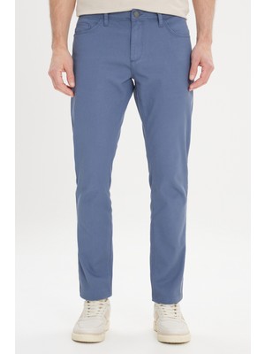 Altınyıldız Classics Erkek Petrol Slim Fit Dar Kesim 5 Cep Armürlü Esnek Pantolon