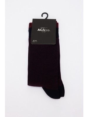 Altınyıldız Classics Erkek Lacivert-Bordo Desenli Tekli Çorap