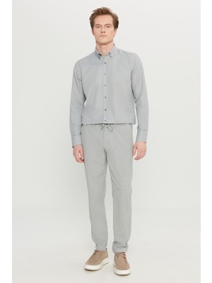 Altınyıldız Classics Bağlamalı Bel Normal Paça Jogger Gri Erkek Pantolon ACE001261525_GRI