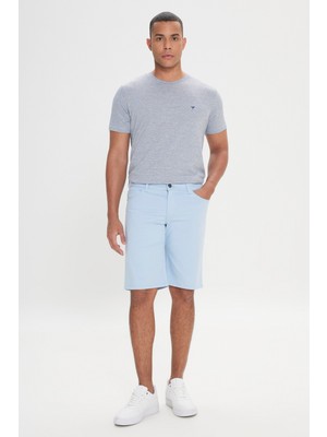 Altınyıldız Classics Slim Fit Dar Kesim Yan Cepli Pamuklu Esnek Gofre Desenli Şort