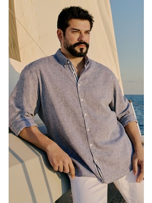 Altınyıldız Classics Comfort Fit Düğmeli Yaka Gri Erkek Gömlek ACE020252163_GRI