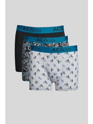 Altınyıldız Classics Erkek Premium Pamuklu Sıyah-Yesıl 3'lü Esnek Boxer Paketi (Damat Bohçası) Çeyiz Seti