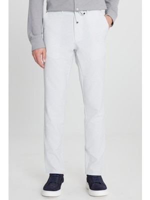 Altınyıldız Classics Bağlamalı Bel Normal Paça Slim Fit Gri Erkek Pantolon ACE001252541_GRI