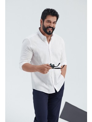 Altınyıldız Classics Erkek Beyaz Kolay Ütülenebilen %100 Pamuk Nefes Alabilen Terletmez Slim Fit Gömlek