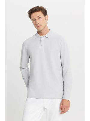 Altınyıldız Classics Polo Yaka Gri Erkek Sweatshırt ACE052261086_GRI
