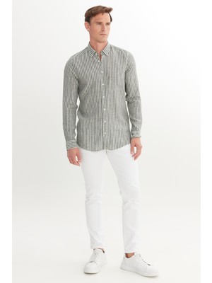 Altınyıldız Classics Normal Bel Dar Paça Slim Fit Beyaz Erkek Pantolon 4A1400000101