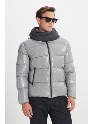 Altınyıldız Classics Erkek Antrasit Standart Fit Soğuk Geçirmez Casual Mont