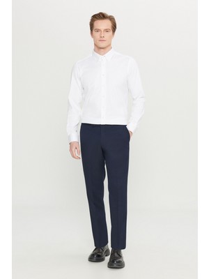 Altınyıldız Classics Erkek Lacivert Slim Fit Dar Kesim Esnek Klasik Pantolon