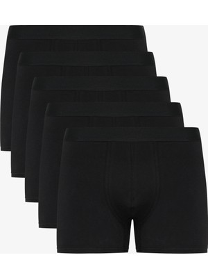 Altınyıldız Classics Erkek Premium Pamuklu Siyah 5'li Esnek Boxer Paketi (Damat Bohçası) Çeyiz Seti
