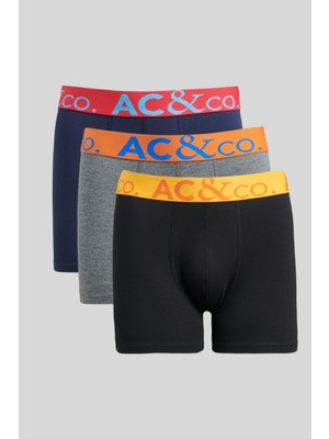 Altınyıldız Classics Erkek Premium Pamuklu Sıyah-lacı-antrasıt 3'lü Esnek Boxer Paketi (Damat Bohçası) Çeyiz Seti