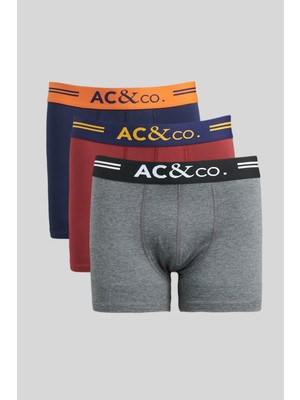 Altınyıldız Classics Erkek Premium Pamuklu Lacivert-bordo-antrasit 3'lü Esnek Boxer Paketi (Damat Bohçası) Çeyiz Seti